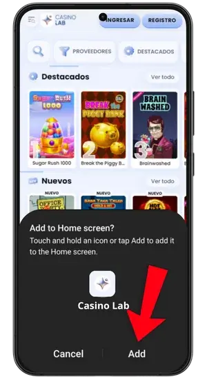 Añadir acceso directo de Chicken Road APK