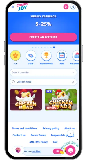 Chicken Road crossing game in game lobby